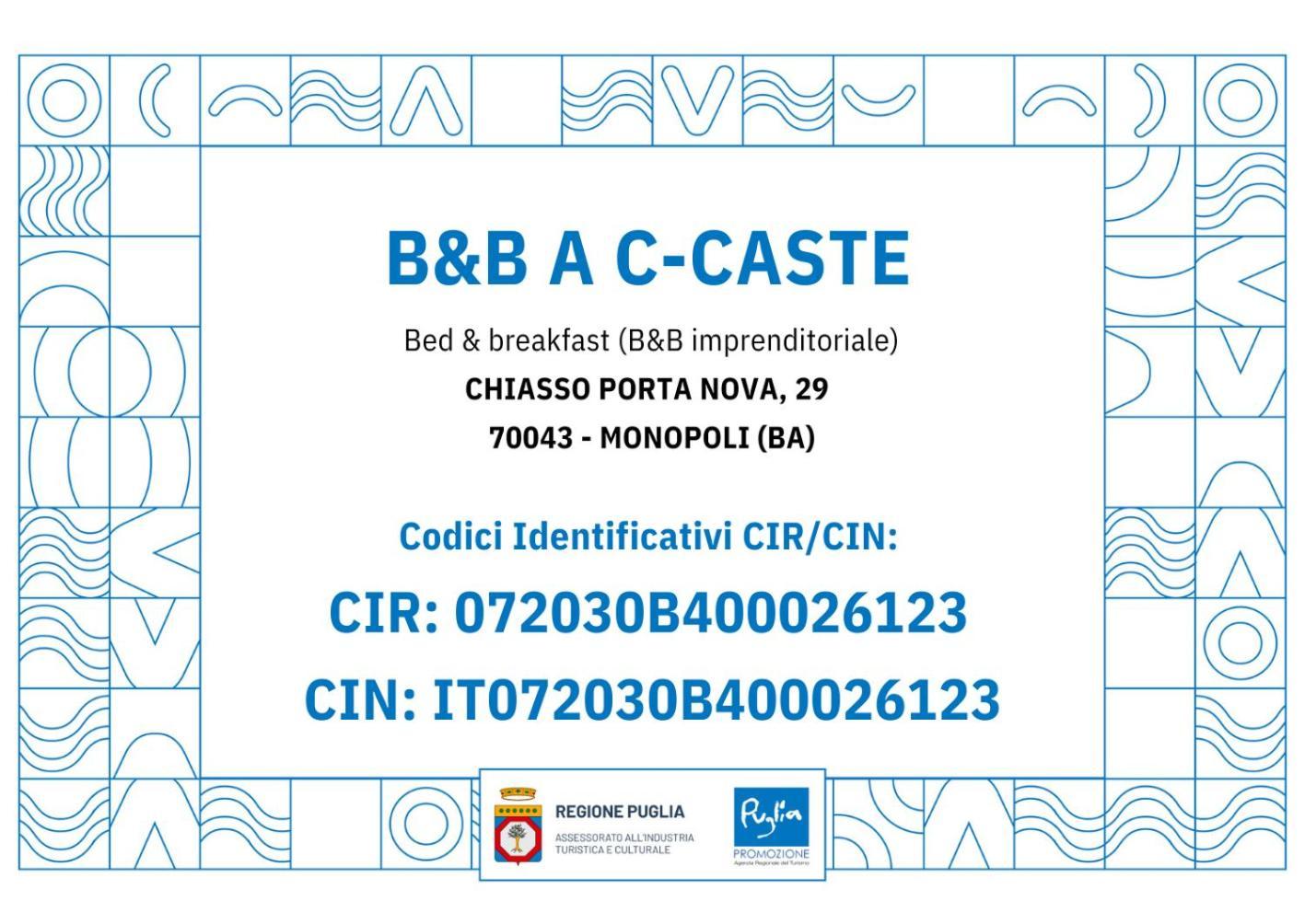B&B A C-Caste Monopoli Bagian luar foto